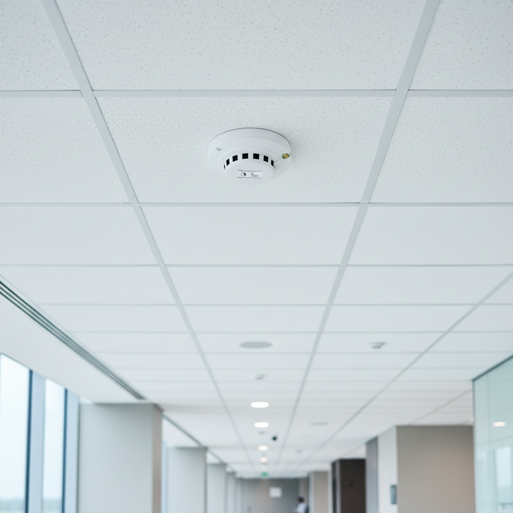 Standalone Smoke Detector & Fire Alarm for Hospitals & Healthcare Facilities | 80dB Buzzer + Red LED Fire Alert | Plug & Play, Battery Operated | CE Certified