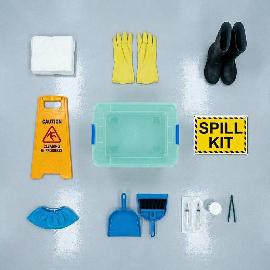 Medical Spill Kit for Hospitals & Healthcare Facilities | Complete Biohazard & Chemical Spill Cleanup Kit with PPE, Absorbents & Safety Signage