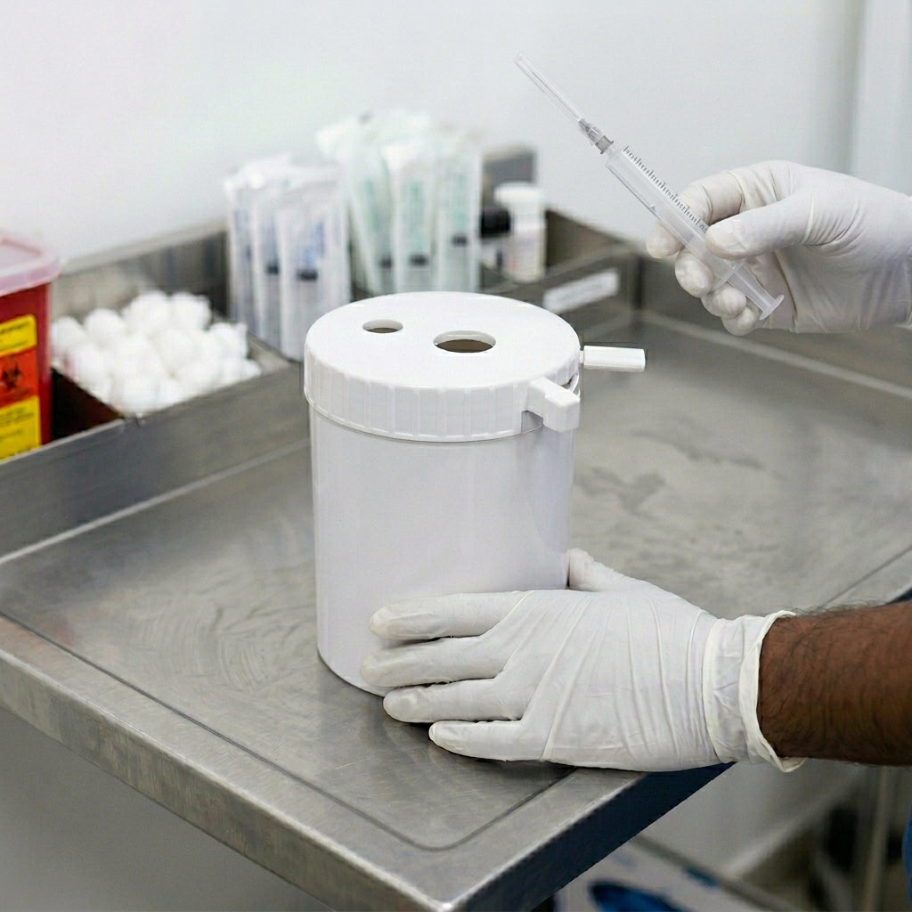 Manual Needle & Syringe Hub Cutter Destroyer for Hospitals | Safe No-Burn Needle Removal Device | ABS Plastic Sharps Waste Management Tool for Healthcare | WHO Compliant