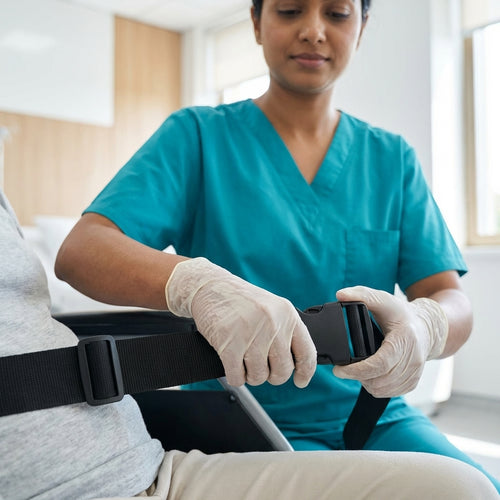 Hospital Patient Safety Belt for Wheelchair & Stretcher | Pack of 2 | Adjustable Quick-Release Buckle Restraint Belt for Safe Patient Transfer & Transport | NABH Fall Prevention Compliant