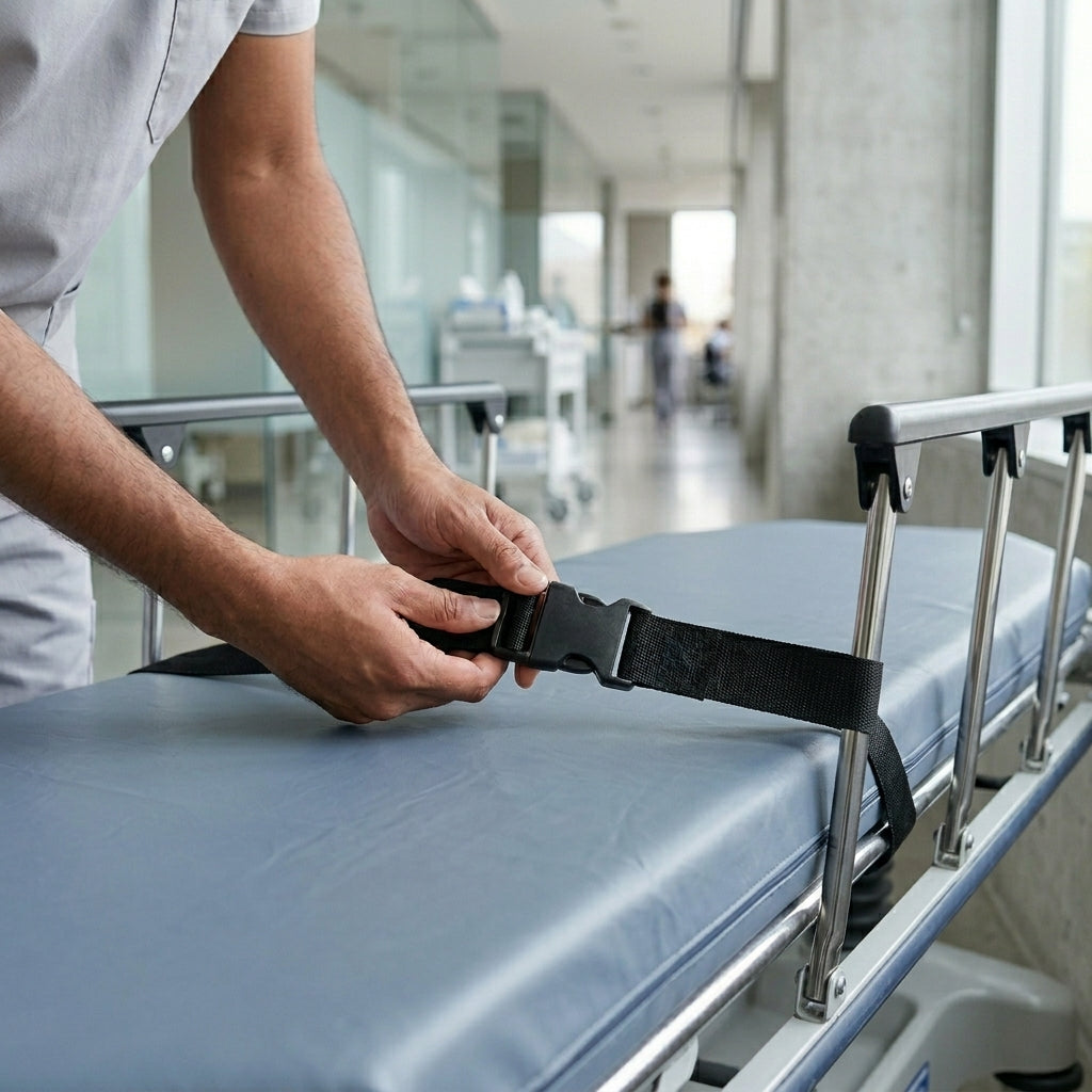 Hospital Patient Safety Belt for Wheelchair & Stretcher | Pack of 2 | Adjustable Quick-Release Buckle Restraint Belt for Safe Patient Transfer & Transport | NABH Fall Prevention Compliant