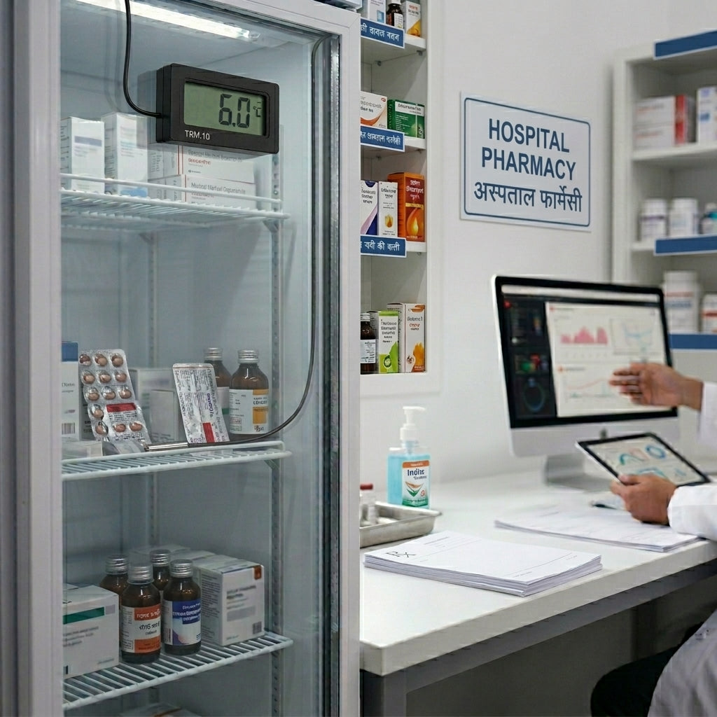 TPM-10 Digital Probe Thermometer for Hospital Pharmacy & ICU Medicine Refrigerator | Fridge Temperature Monitor for Drug & Vaccine Cold Storage | CE Certified